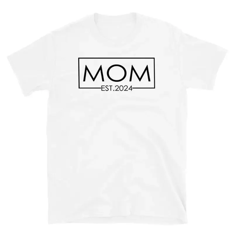 Mom Est 2024 T Shirt New Mother Expect Baby Novelty