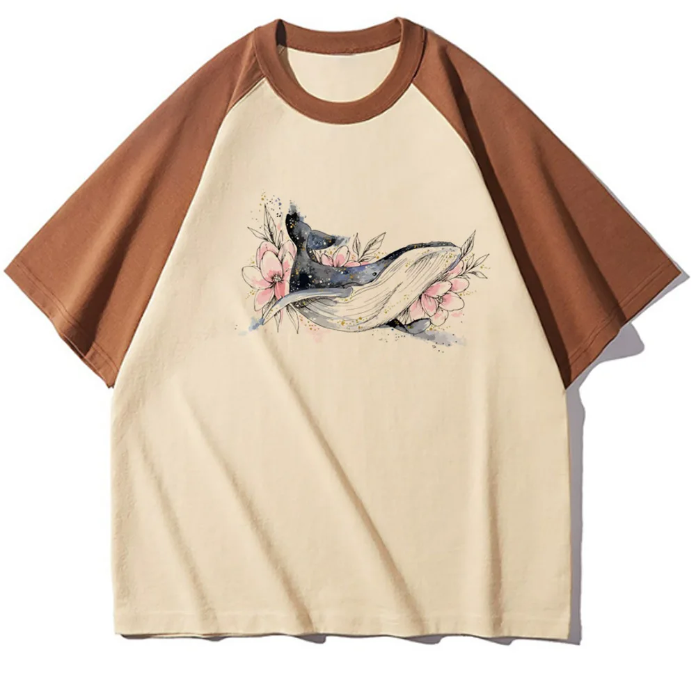 Whale t shirt women patterned tshirt female graphic anime 2000s clothes