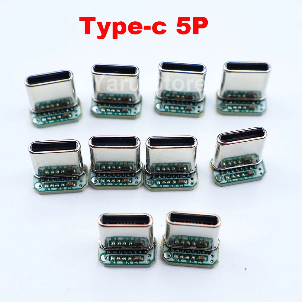 Yaru Type-C 5P Soldering Wire Male Head 90-Degree L-Shaped USB 3.0 Soldering Wire Plug Stretch Shell