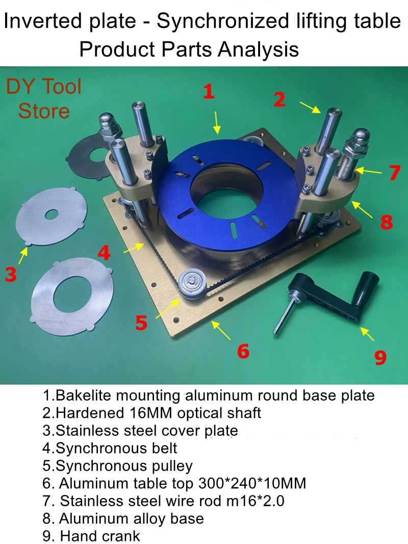 Inverted plate synchronous belt lifting platform bakelite milling engraving machine tenon copying milling groove woodworking