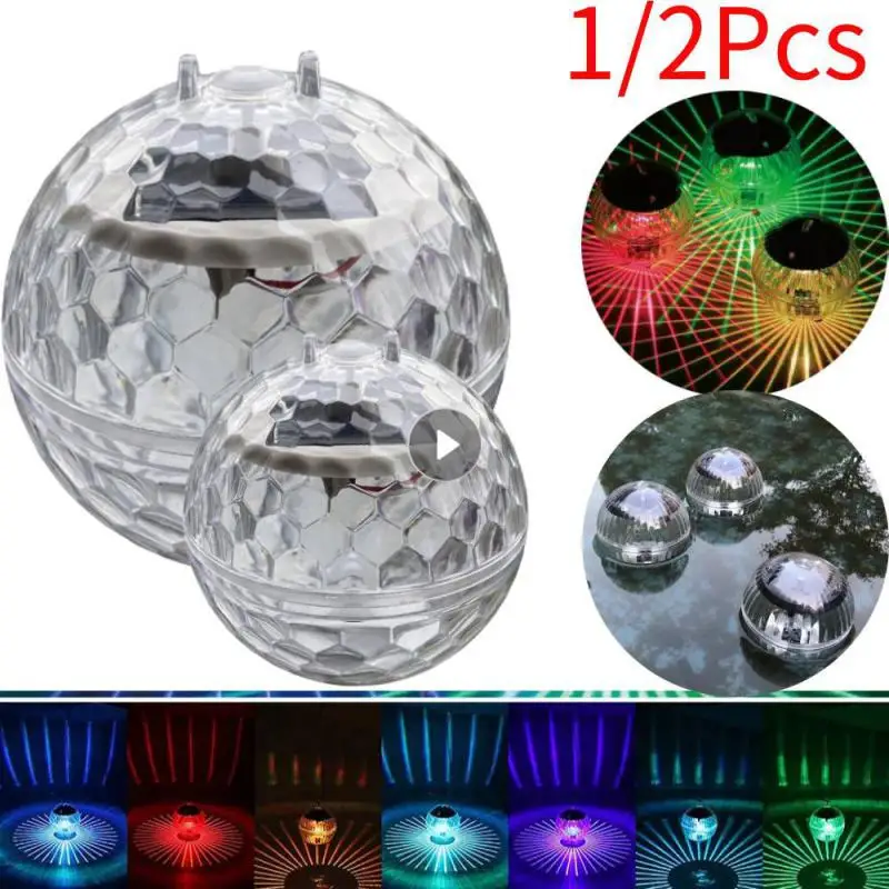 1/2pc LED Solar Floating Light Waterproof Swimming Pool Lamp Color Changing Garden Decoration Lawn Light Fountain Fish Tank Pond