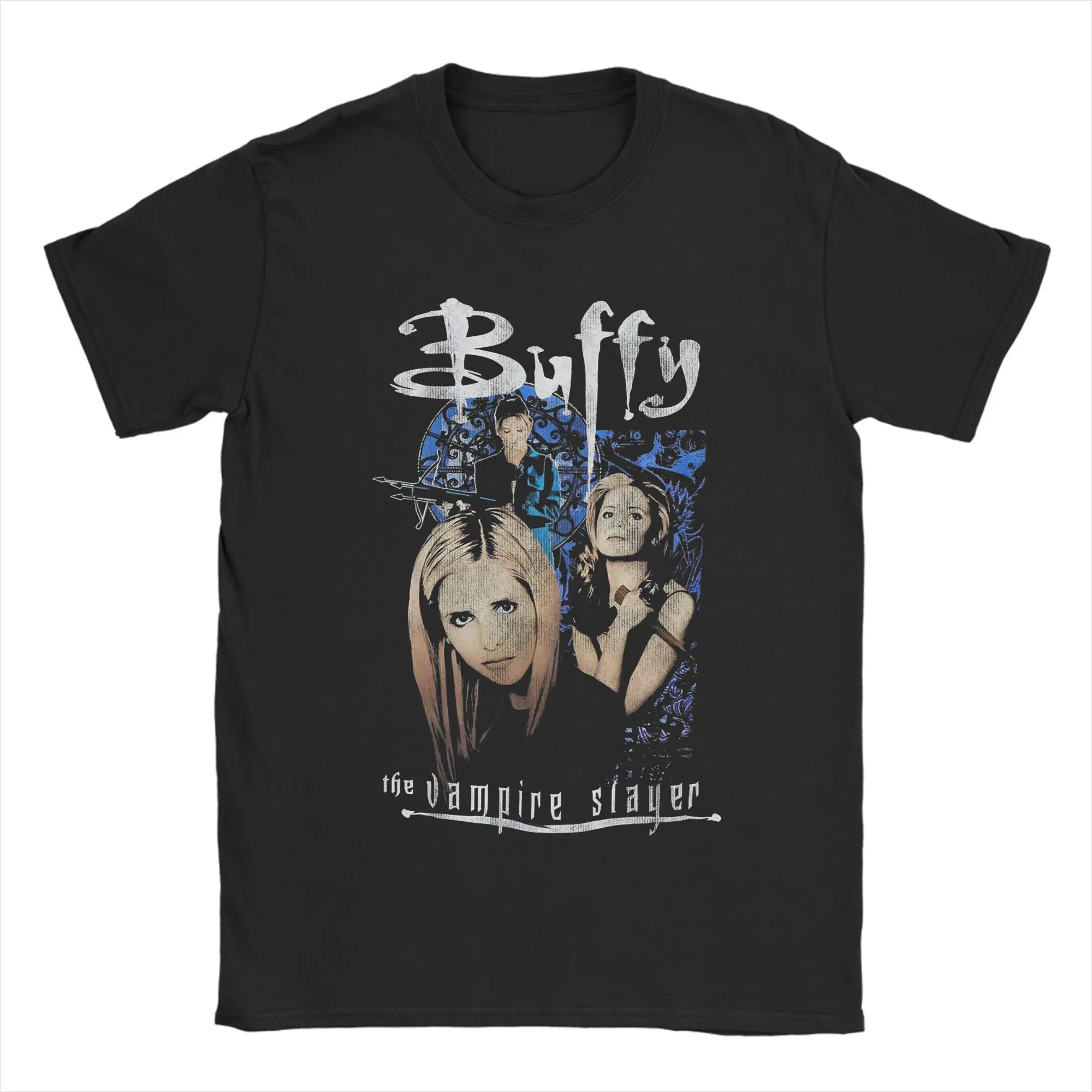 

Buffys The Vampires Slayers Spike T Shirts for Men Pure Cotton Casual T-Shirt Crew Neck Tees Short Sleeve Tops 6XL