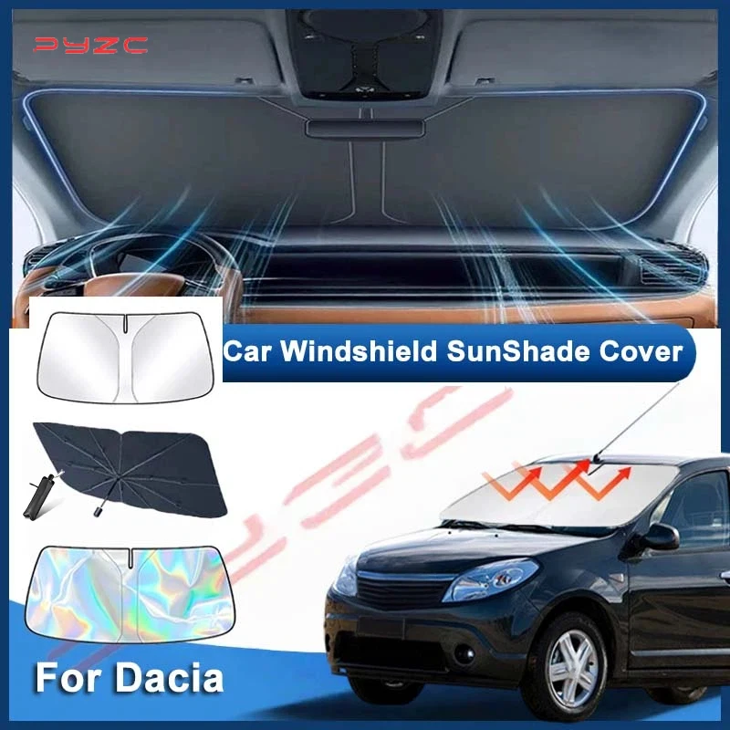 Windshield Sunshade Car Visor Front Window Sun Shade Cover For Dacia Sandero Stepway 2017-2023 2024 UV Protection Accessories