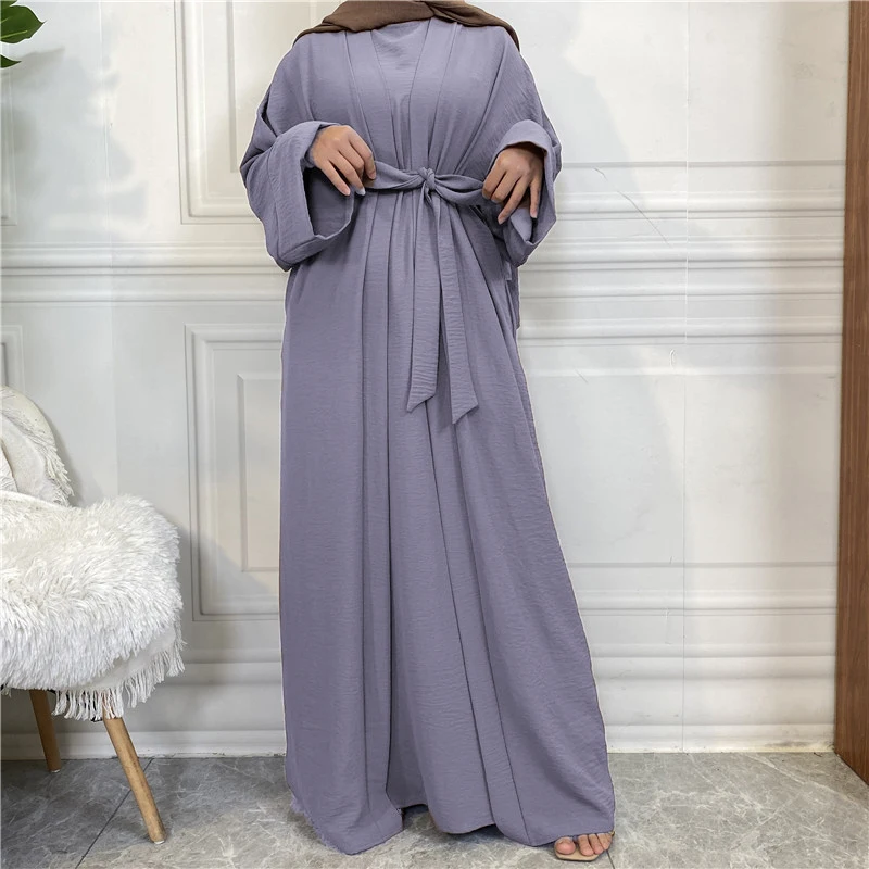 2 Piece Abaya Kimono Matching Muslim Set Ramadan Abayas for Women Dubai Turkey Inner Hijab Dress African Islam Clothing Jilbabs