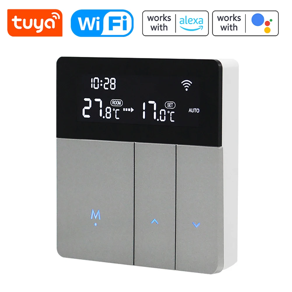 Tuya WiFi Intelligent Temperature Controller Thermostat Backlight Home Away APP/Voice Control Compatible with Alexa Google Home