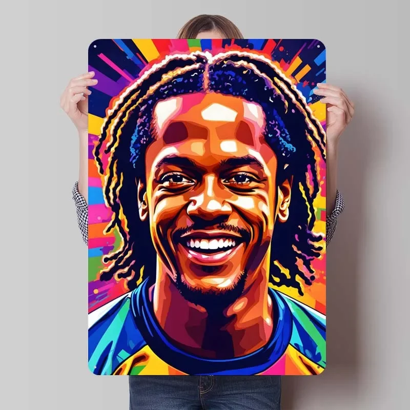 Ronaldinho Metal Signs Soccer Posters Room Decoration Customized Tinplate Sign for Wall Art Decoration Vintage Home Decor Items