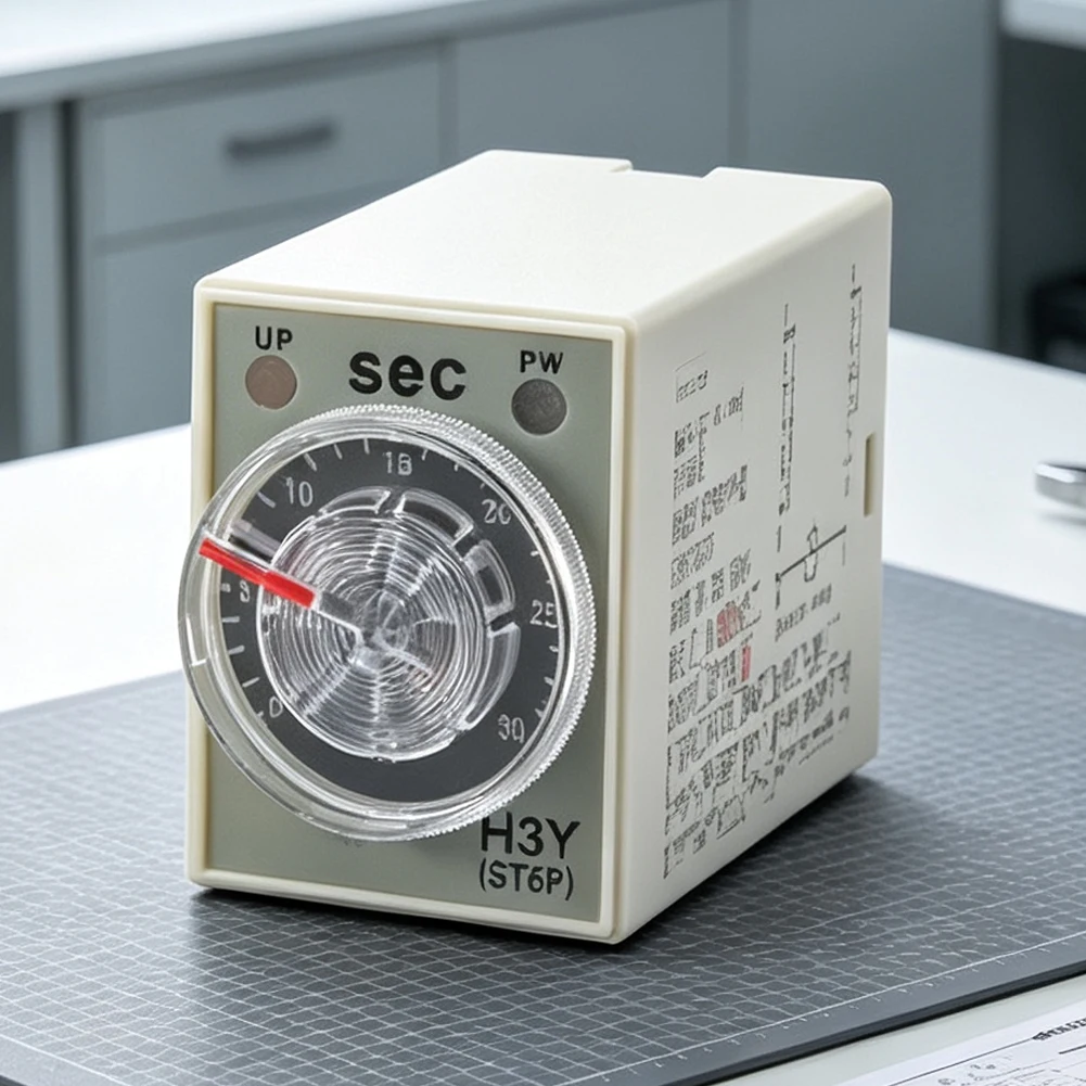 220VAC for h3y(ST6P) 2 Time Delay Relay 30S Range Dual SPDT Contacts 5A Load Capacity for Commercial Industrial Electrical