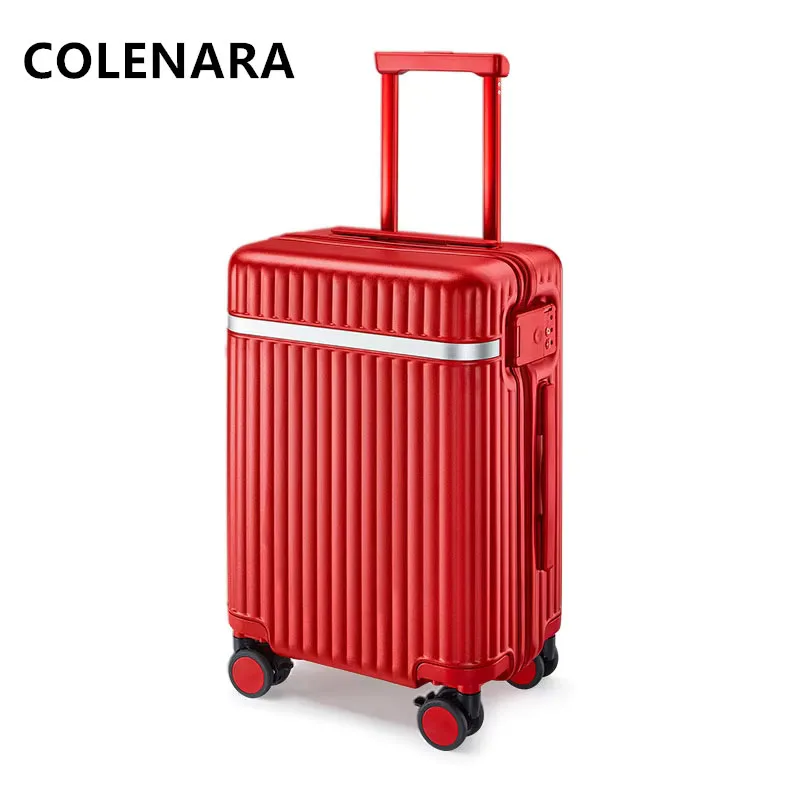 Colenara ชุดกระเป๋าเดินทางสำหรับผู้หญิง, กระเป๋าเดินทางกระเป๋าเดินทางขนาด20 "24นิ้วกล่องขึ้นเครื่องเคสแบบมีล้อลากโครงสร้างอะลูมิเนียม PC