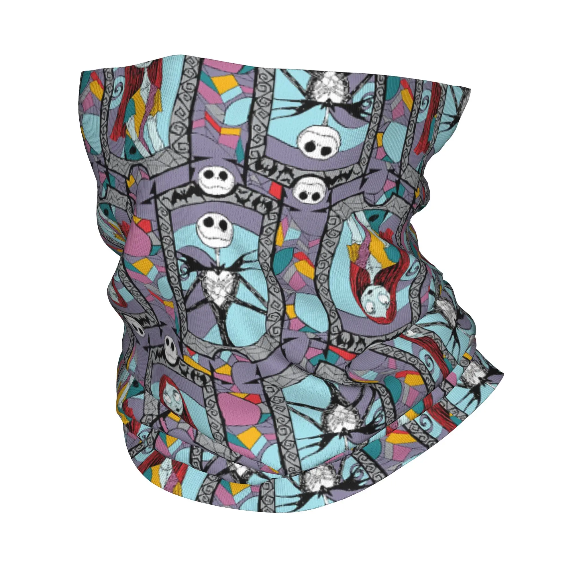 

Halloween Grimace Bandana Neck Cover Printed Wrap Scarf Warm Headwear Hiking for Men Women Adult Breathable