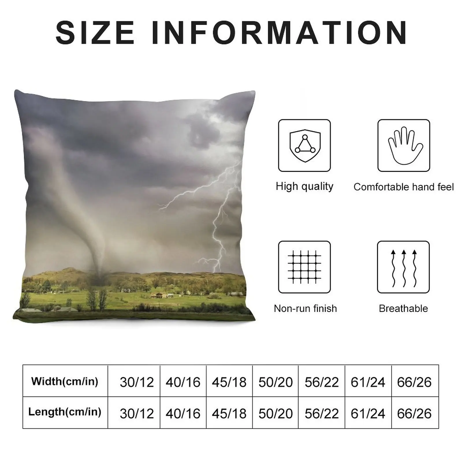 Lightning thunderstorm and tornado hitting a village Throw Pillow christmas supplies Pillowcases Bed Cushions pillow