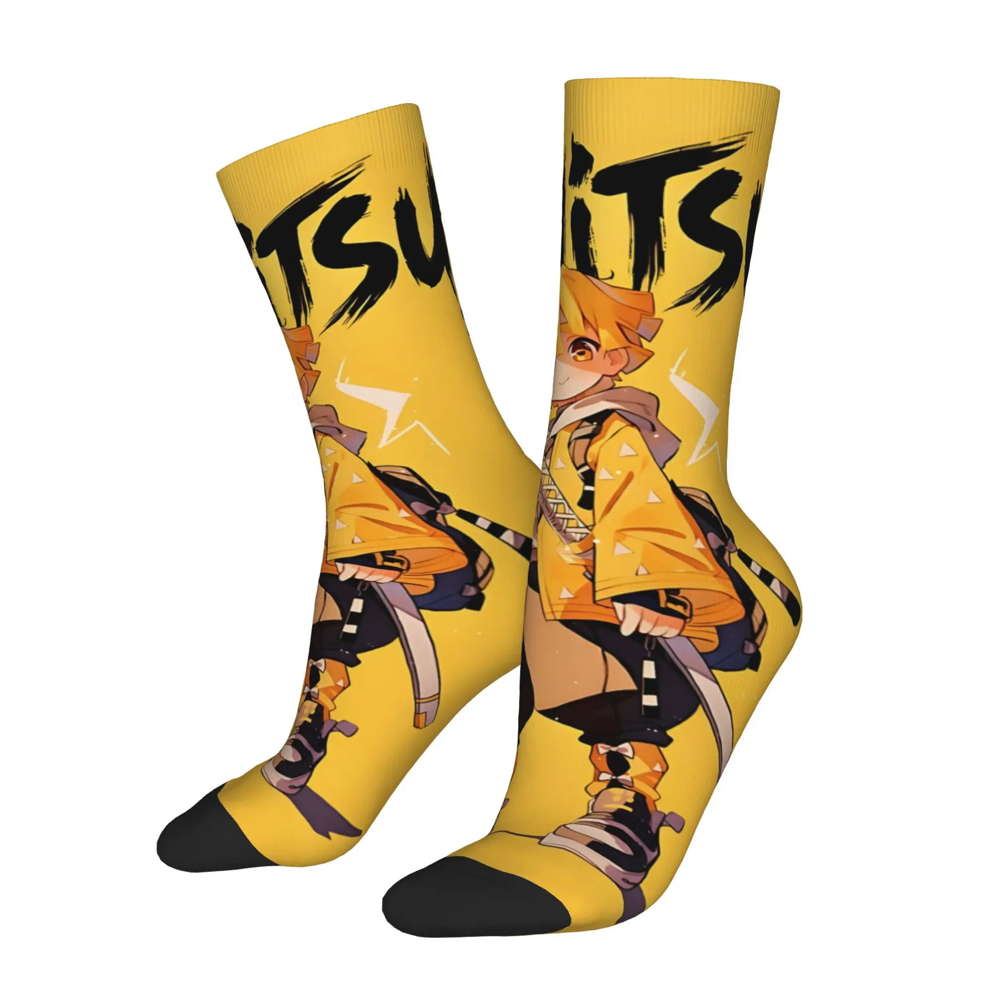 

Running Socks Vintage Demon Slayer Desgin Crazy Men's compression Socks Unisex shounen manga Harajuku Pattern Printed Sock