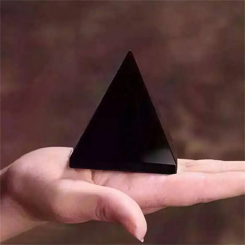 Pyramide en obsidienne noire pour salon, arrivée naturelle, énergie spirituelle, cristal pour la protection et la guérison, décoration de bureau à