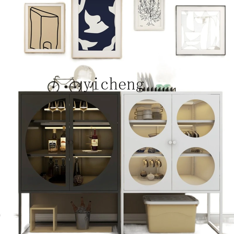 ZM Sideboard Cabinet Integrated Wall Locker Tea Cabinet Living Room Wine Cabinet Small Chest of Drawers