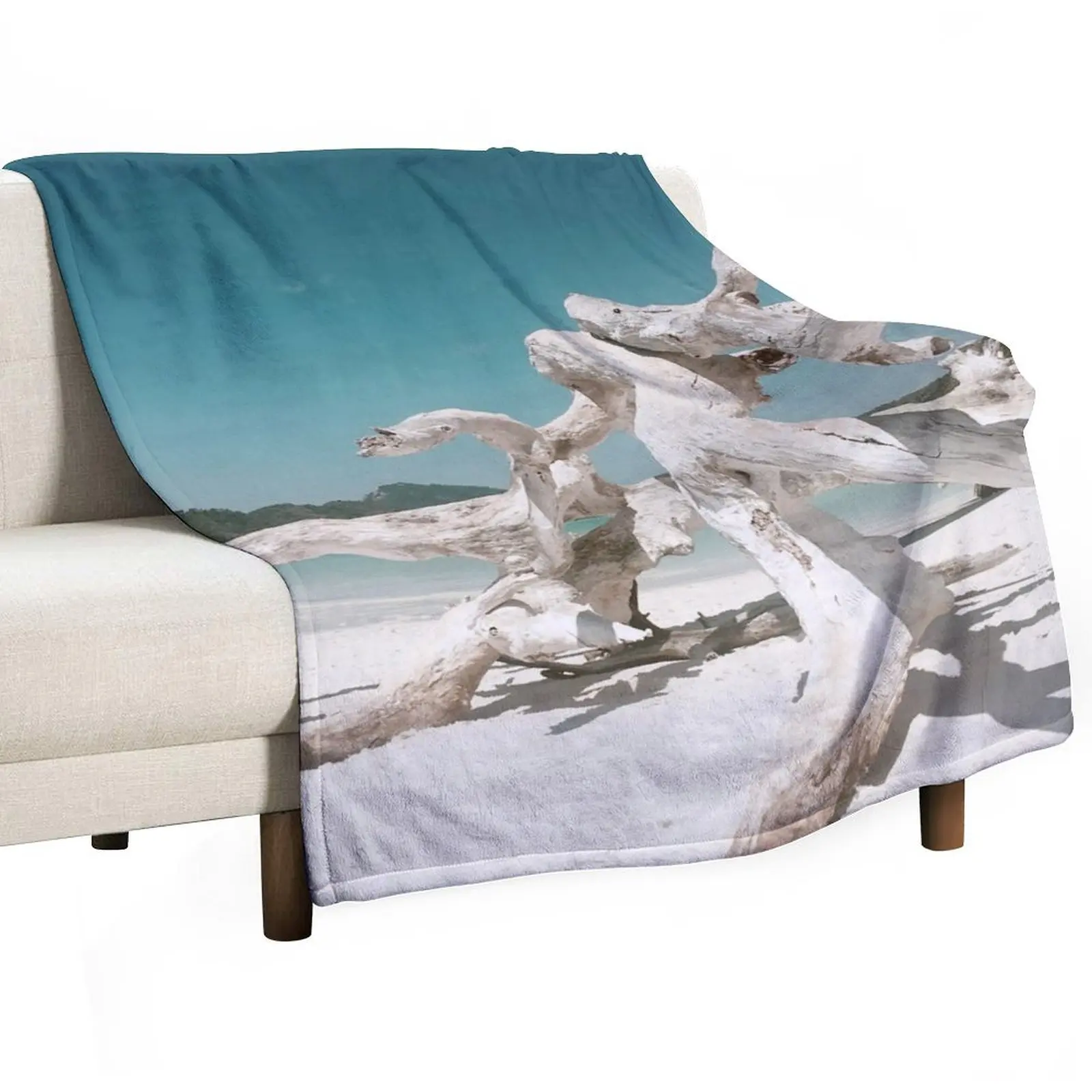 White Haven Beach, Driftwood Throw Blanket Beautifuls Bed covers Plaid on the sofa Thin Blankets