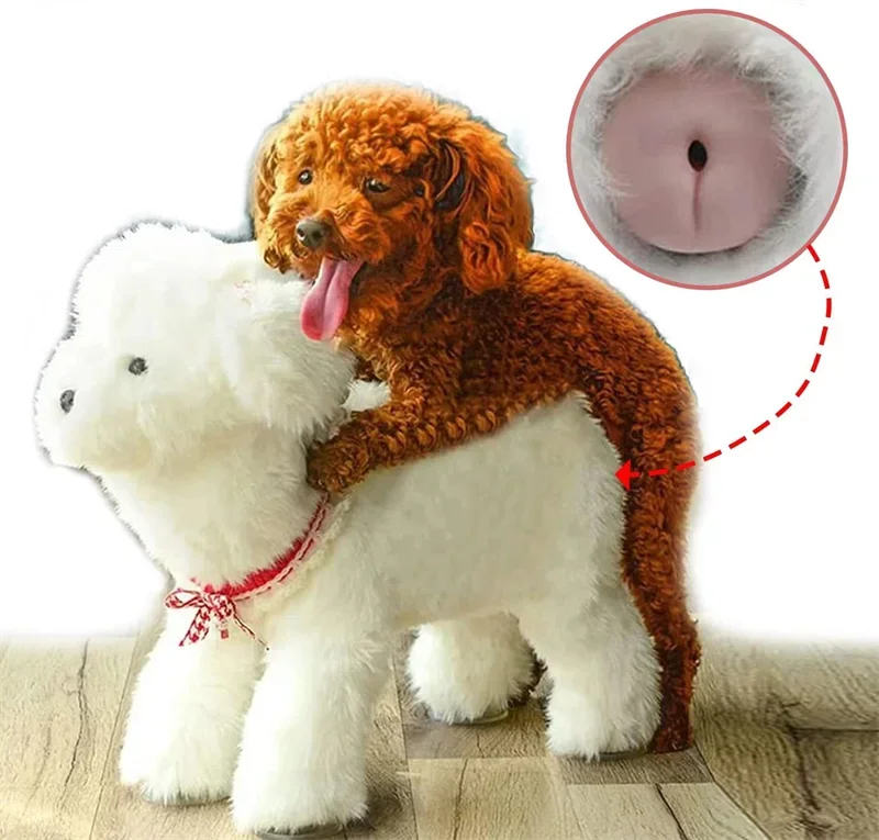 Dog Mating Toy Silicone Simulation Male Pet Estrus Vent Toys Interactive Partner Dummy Funny Vent for Small Dogs Anxiety Relief