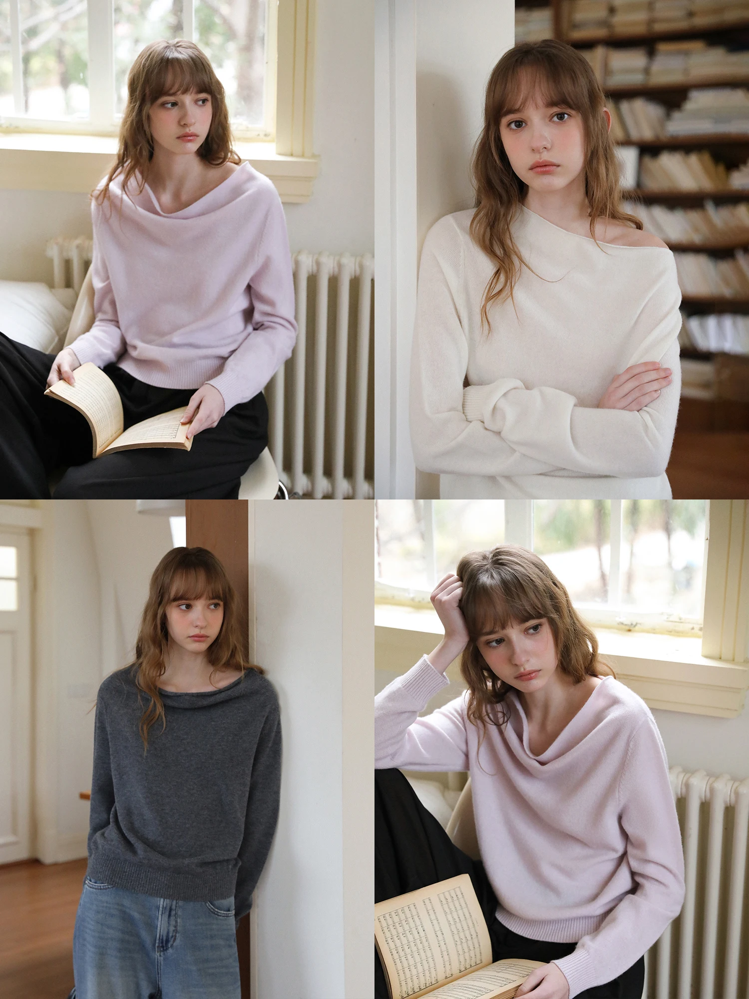 

MELLIIY 2026 Spring New Sle Women's Knitted Woolen Long Sve One-oulder Soft Comfortable Casual Loose Fit Top