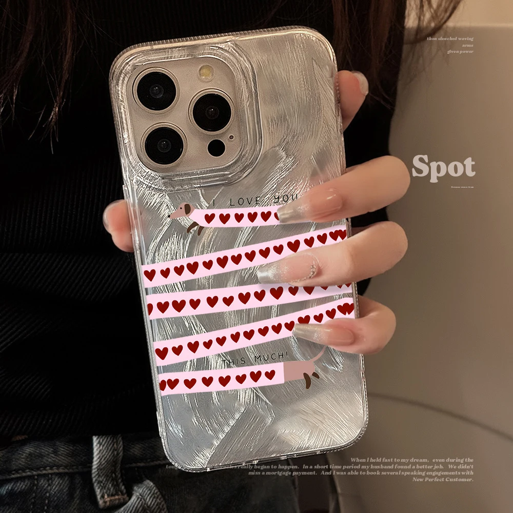 Quirky Cute Dachshund Hard IMD Phone Case For Xiaomi Redmi Note 14 Pro 13 12 11 10 Pro 5G 13C 14 C Plus Feather Texture Cover view 6
