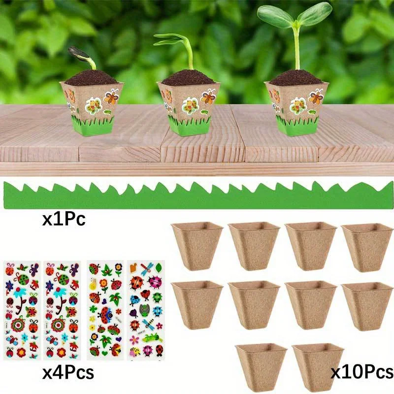 DIY Garden Paper Craft Pots -for Flower Pot Crafts, Blank Garden Paper Pots Painting,Growing Activities, Flower Pots for Indoor