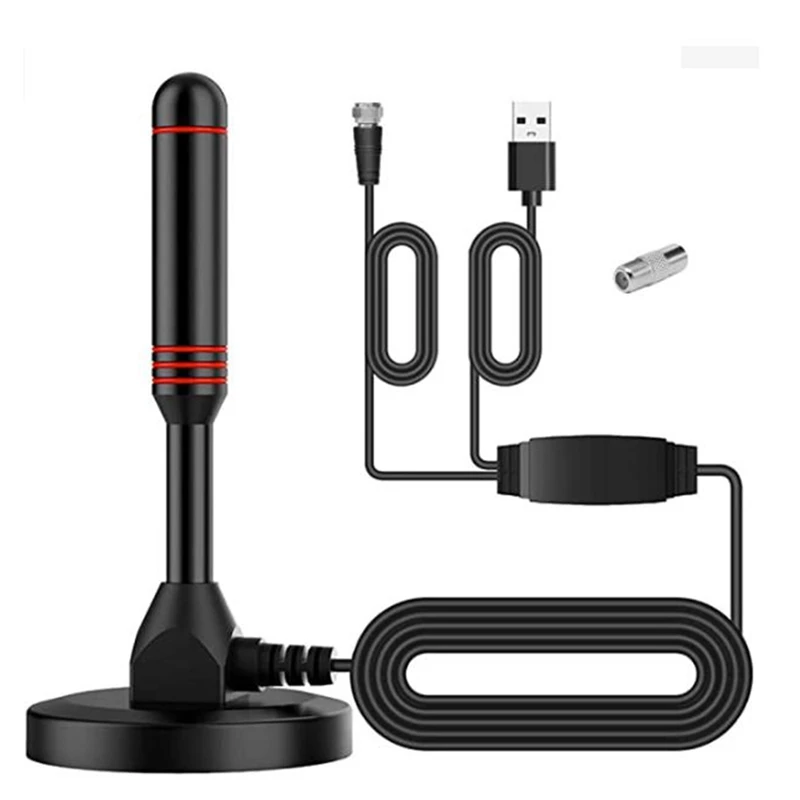 

Внутренняя телевизионная антенна HD, комнатная цифровая телевизионная антенна 120 миль с усилителем сигнала, поддержка HDTV 4K/1080P/UHF/VHF/Freeview