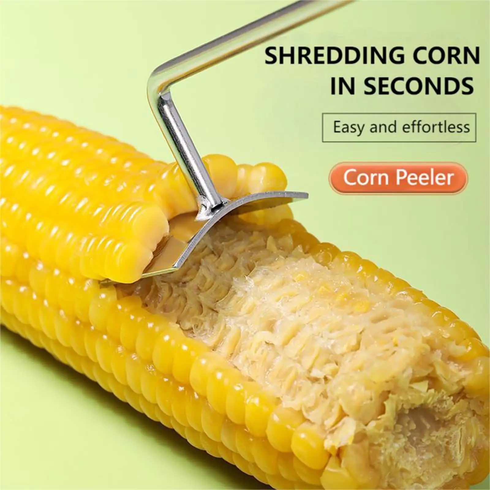 2024 New long handle stainless steel corn husker, corn cob husker, Stainless steel corn sheller, kitchen tools (2PCS)