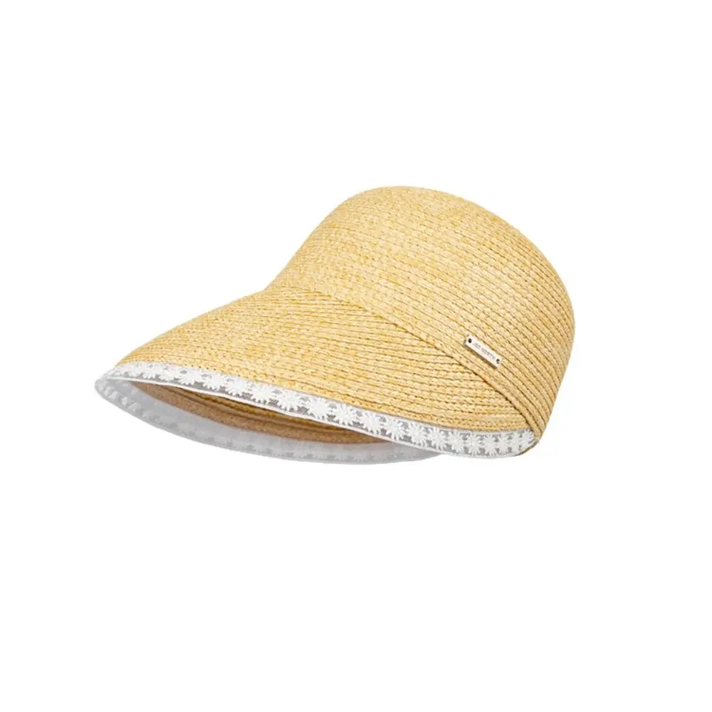 Sweet UV Protection Lace Straw Hat Weave Daisy Lafite Hat Flower Beach Sun Hat Sun Protection Cap Outdoor