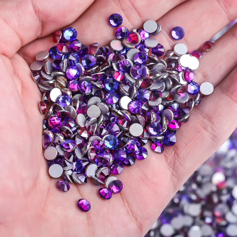 Newest Purple Velvet Crystal Loose стразы Non Hot Fix Rhinestones Glass Strass Non Hotfix Rhinestone DIY Nails Art Decorations