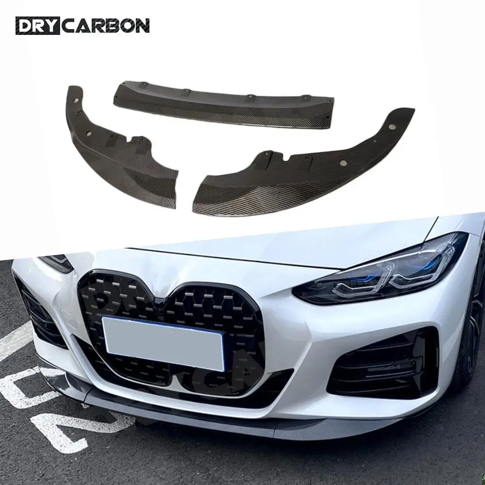 

Carbon Fiber M Style Front Bumper Lip Spoiler Side Splitters For BMW G22 G23 M-Tech 2020+ 3Pcs Bumper Chin Car Accessories
