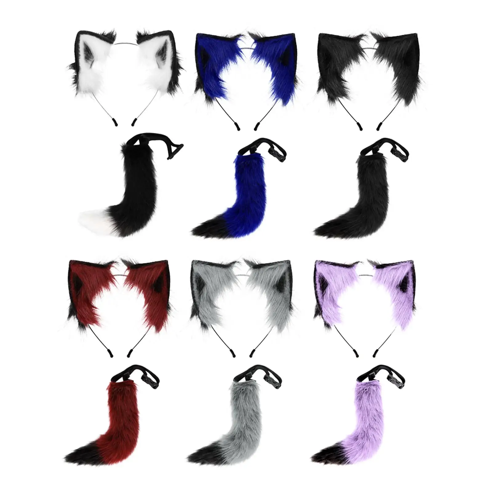 Ears and Tail Set Funny Gifts Cat Ear Headdress for Prom Christmas Dance