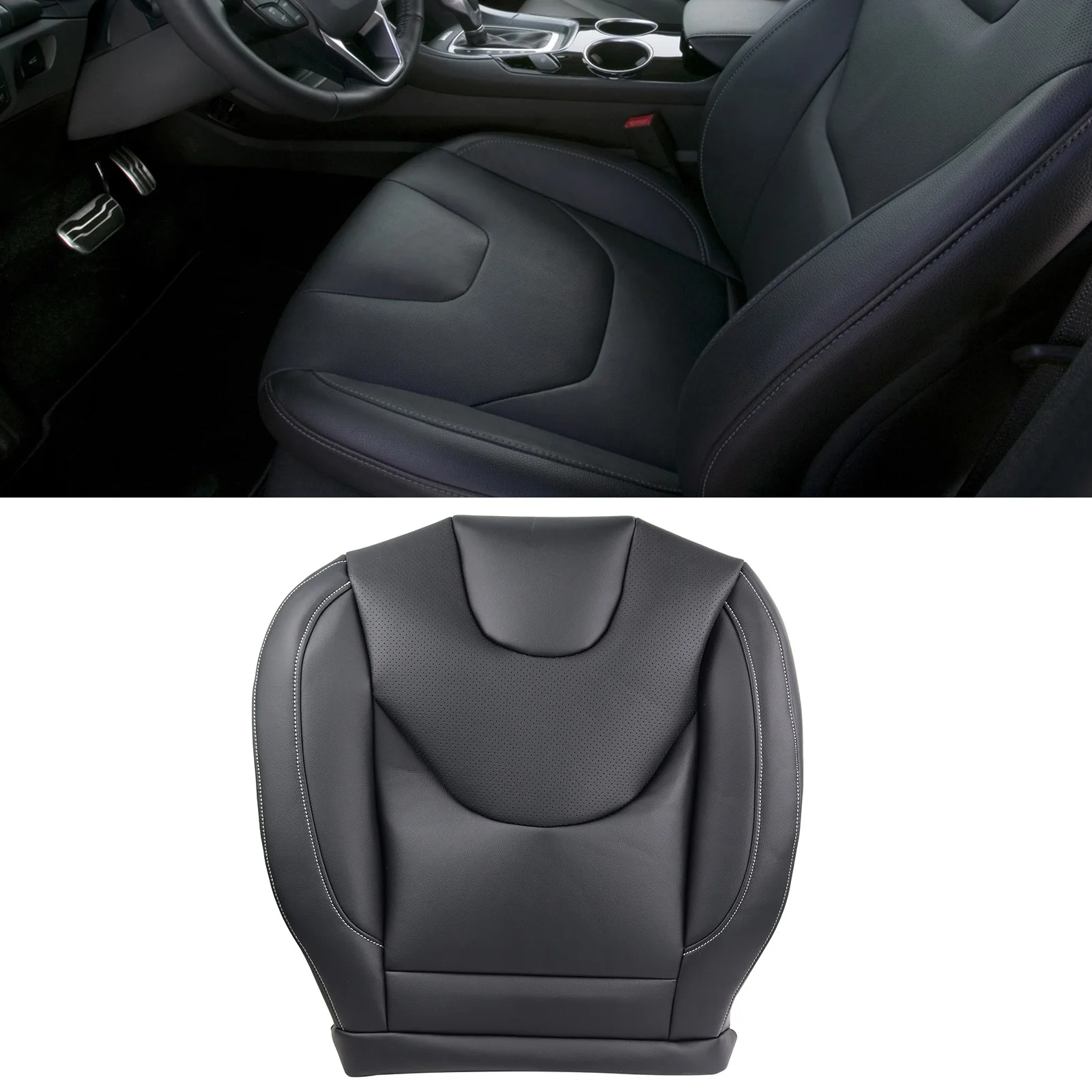 

Car Seat Cover Mircrofiber Leather Driver Side Bottom Seat Cover Compatible for Ford Fusion Titanium 2013-2017
