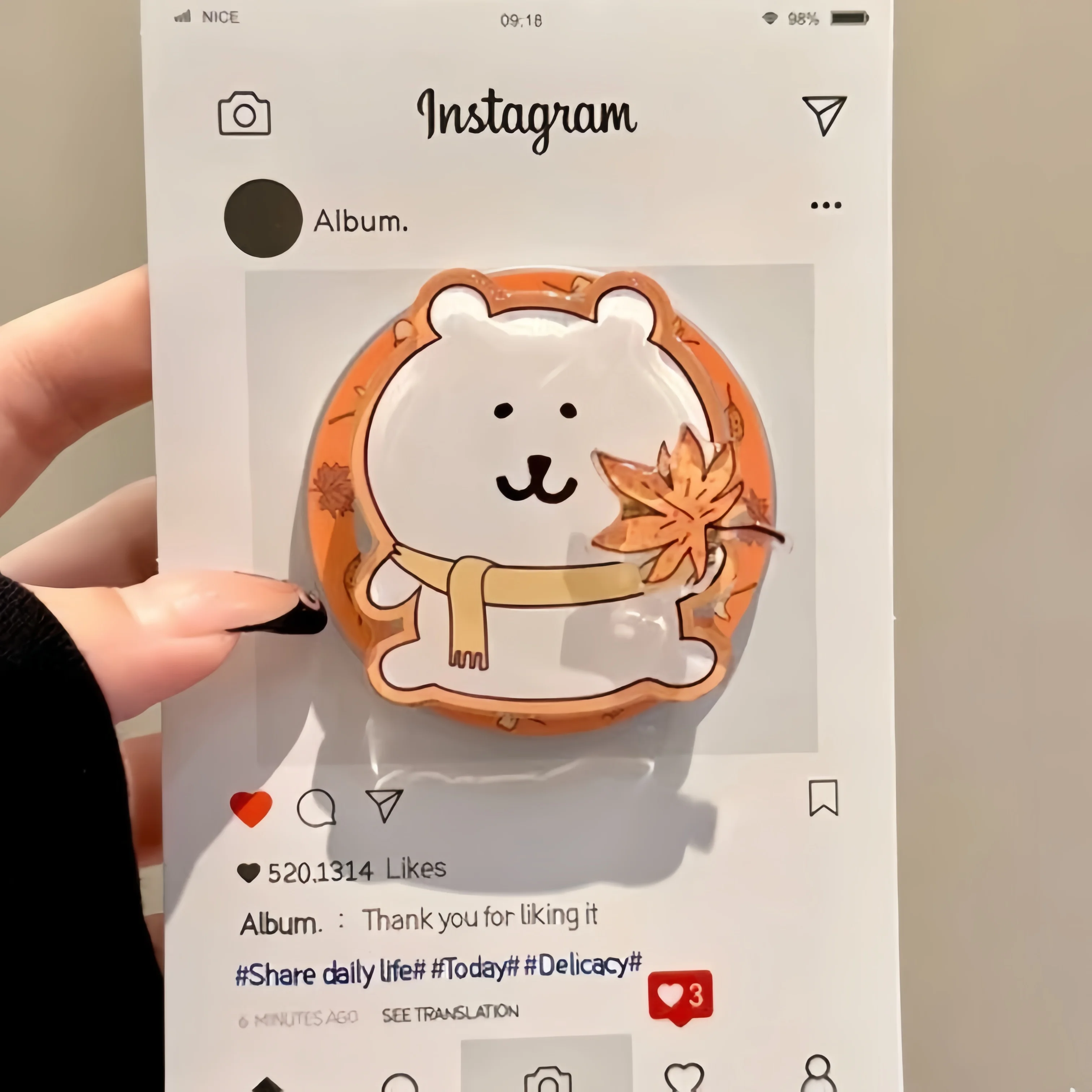 

Милый корейский медведь для телефона Magsafe, магнитный держатель Griptok для IPhone 17 Pro Max Складной и забавный чехол для беспроводной зарядки