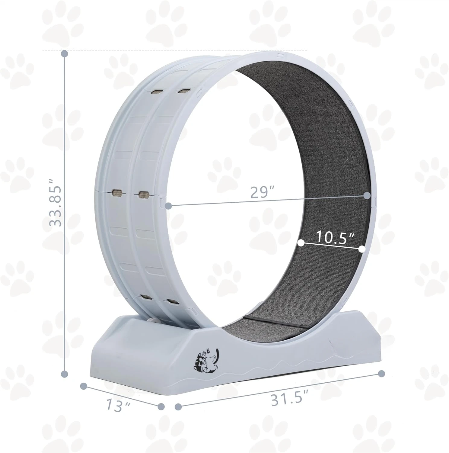 Large Cat Exercise Wheel with Carpeted Runway for Indoor Cats, Cat Treadmill with Locking Mechanism, Fitness Weight Loss Device,