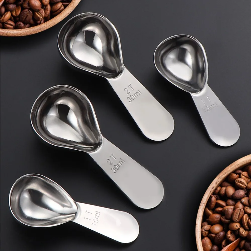 Durable Stainless Steel Coffee Scoops 1 Tbsp or 2 Tbsp 15/30ml Coffee Bean Measuring Spoons Powder Scoop Bar Barista Tools