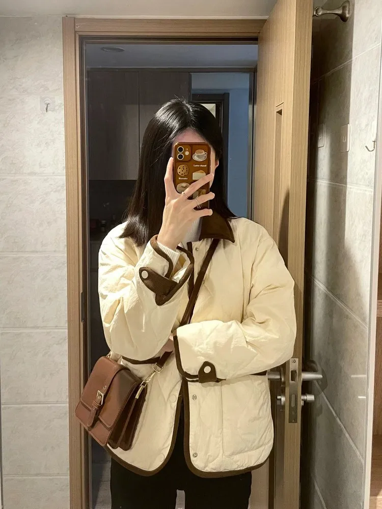 

Women's Lightweight Loose Fit Du down Jaet Quilted White Du Feather ort Coat Autumn Winter Faion Commute Sle