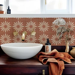 10pcs Bohemian Peel and Stick Tiles Floor Wall Sticker Self-adhesive Tile Kitchen Bathroom Waterproof Wear-resistant Home Decor