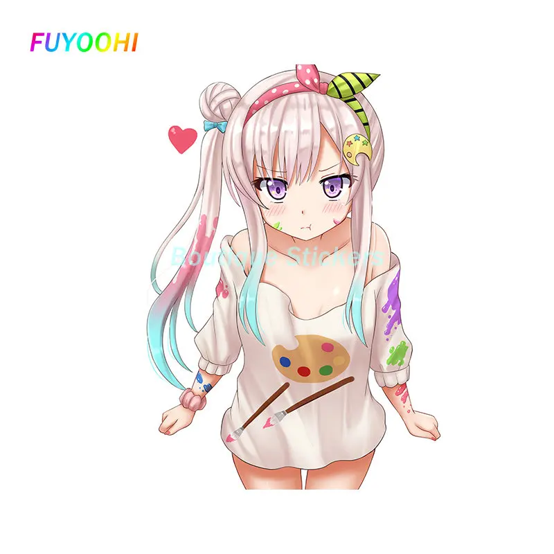 Наклейки FUYOOHI Play Hololive En, наклейки на мотоцикл, автомобиль, бампер, окно, наклейки «сделай сам», аниме, модное водонепроницаемое украшение для ноутбука