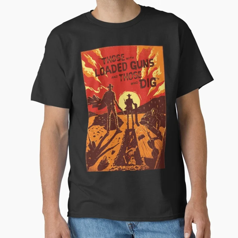 

Quote of Clint Eastwood Vintage film A Fistful of Dollars Cowboy movie Retro Gift t shirt for men Large size Tops