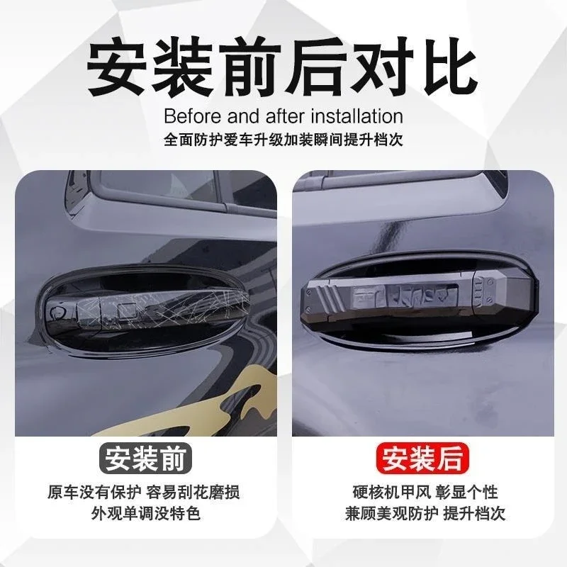 OGMOuter Handle Cover Mecha Model, Special Modified Door Handle Scratch-proof Protection Decorative Accessories