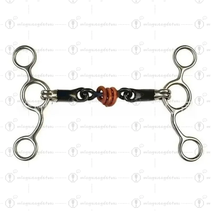 Simple 304 Stainless Steel Horse Bit with Blackened & Copper Fittings, Racing Horse Mouthpiece, Full Equestrian Tack Set