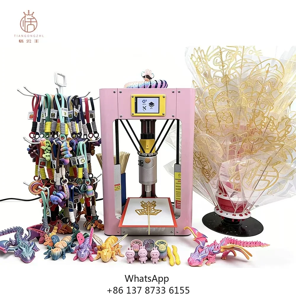 New Commercial One Stop Sugar Art Starter Kit Hanging Ornaments For Street Vending Sugar Painting 3D Printer 1 Year Warranty