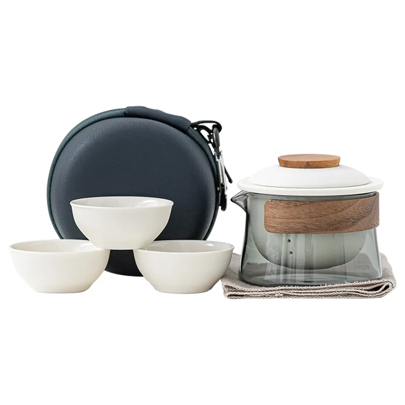 Zen Teapot and Tea Cup Set Kit, Household Tea Making, Travel Tea Set, Outdoor Portable Bag, Chinese Tea Set Supplies