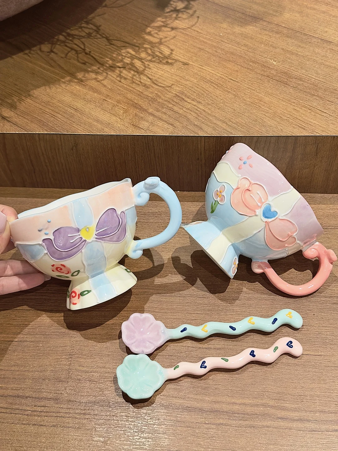 

Handmade Enaved Knot Underglaze Color Cerc Cup High Aesthetic Value Home Use Breakfast Oats Cup for Women