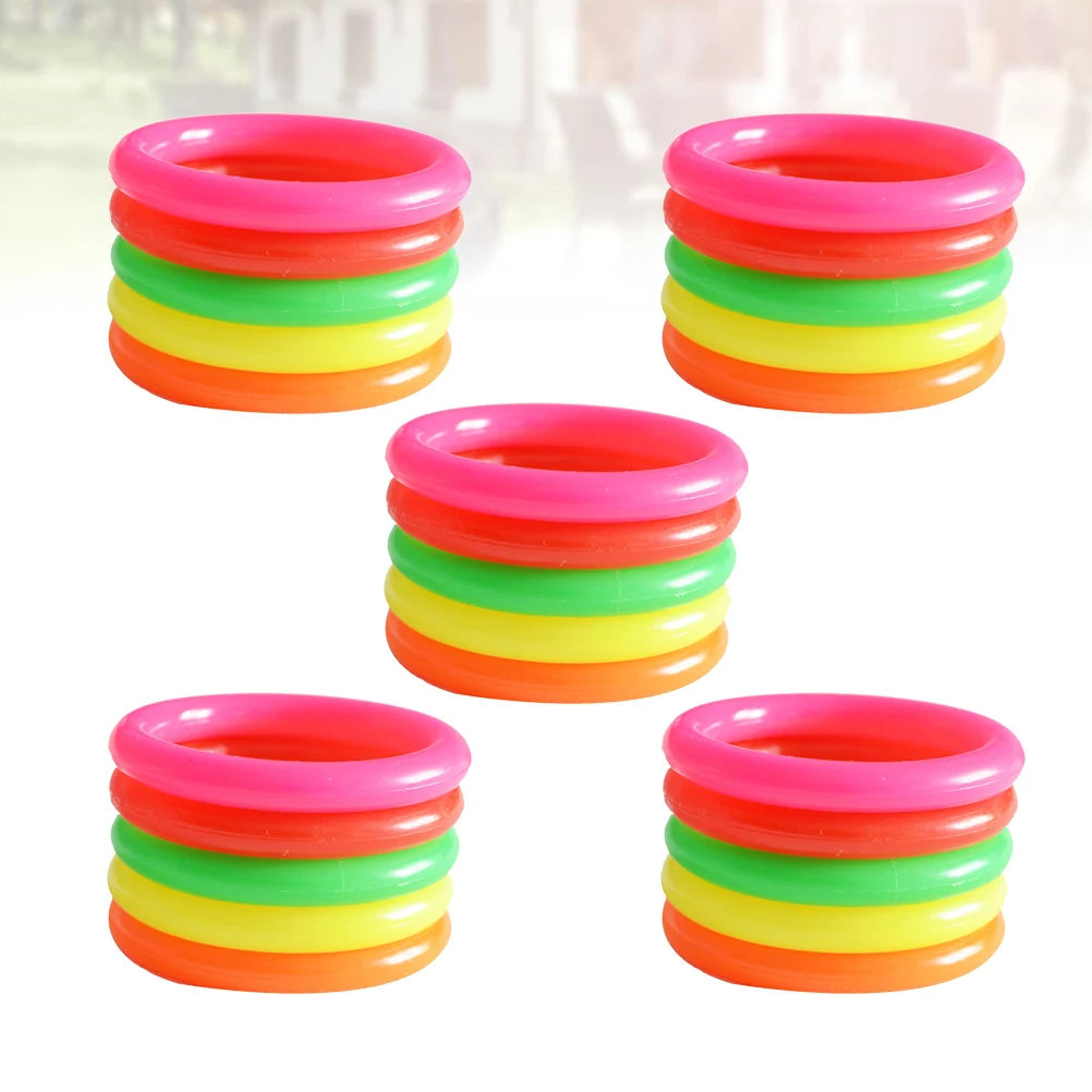 

25 Pcs Ring Toss Game for Adults Plastic Ferrule Throwing Toy Beer Bottle Rings Kids Washer