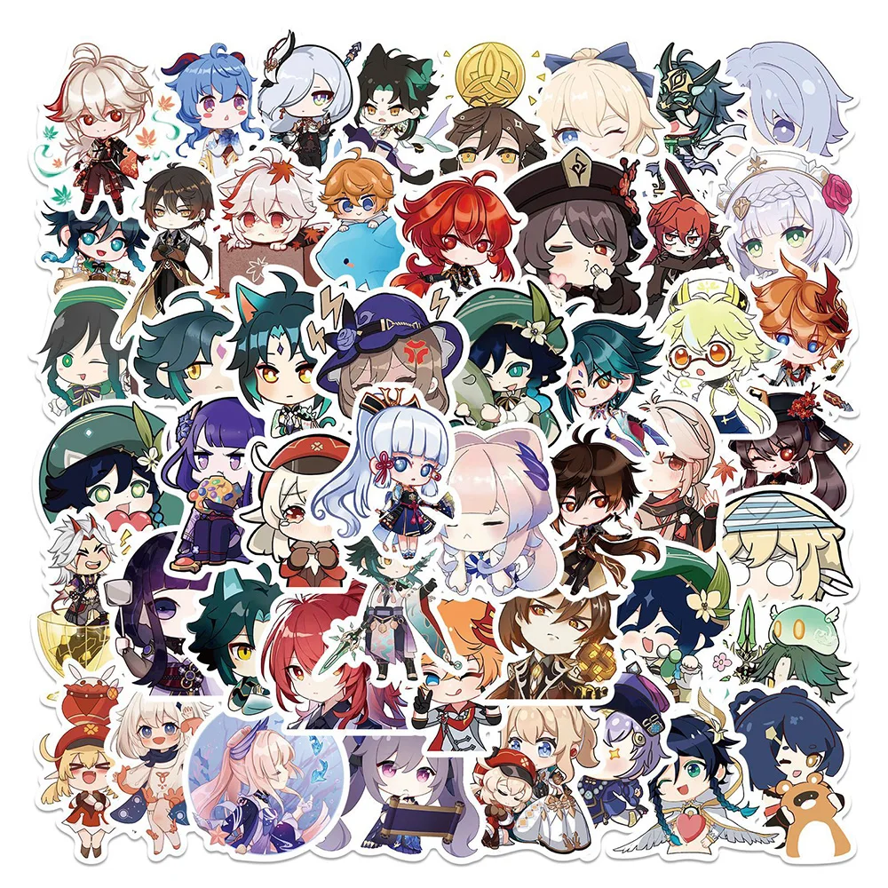 10/30/50PCS Genshin Lmpact Cute Anime Game Sticker DIY Phone Laptop Luggage Skateboard Graffiti Decals Fun for Kid