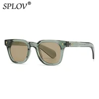 Gafas de sol cuadradas de lujo para hombre, gafas de sol con gradiente a la moda para conducir, gafas de sol con remaches verdes Vintage a la moda UV400