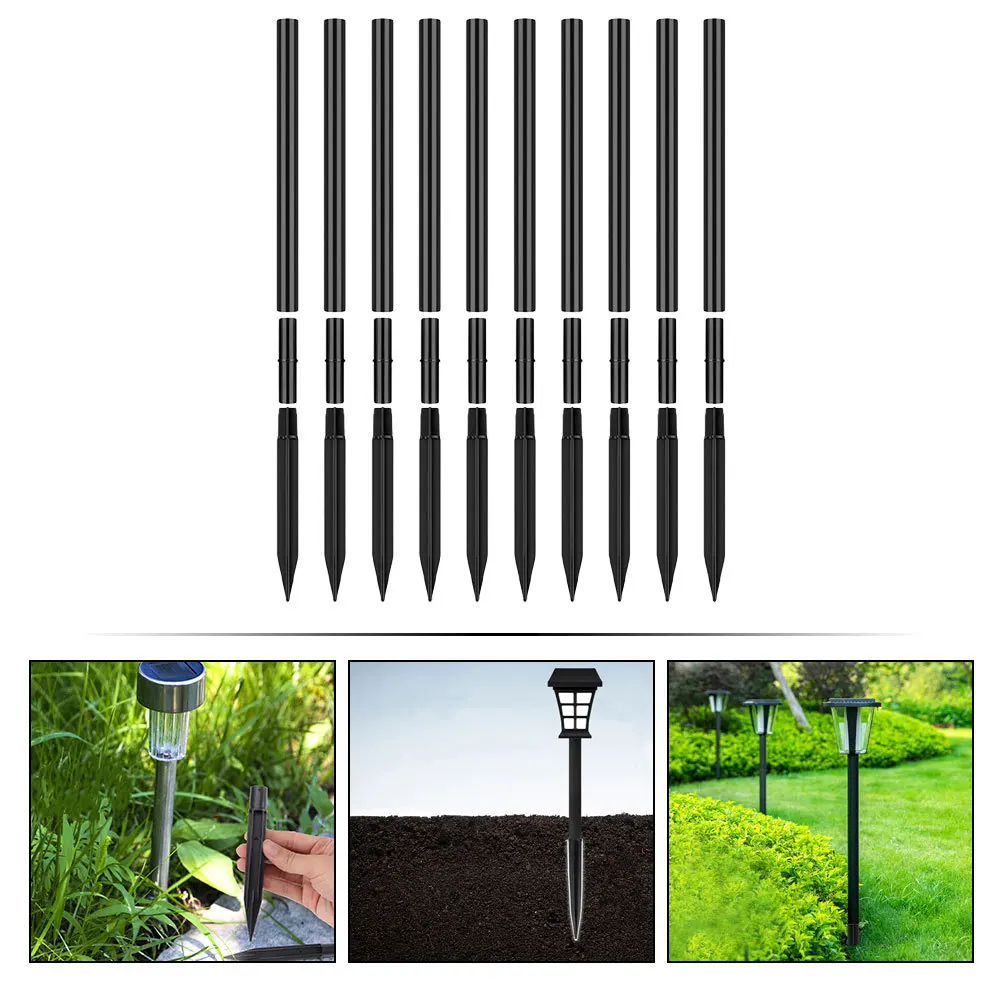 10Sets Solar Licht Stake Ersatz Landschaftsbau Teile Kunststoff Boden Spike Garten Stakes Solar Lampe Pfad Licht Zubehör