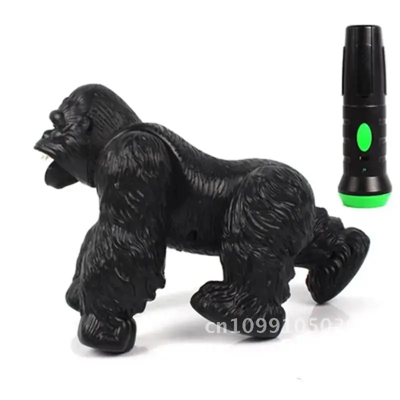 Iluminación infrarroja de alta simulación gorila Control remoto Animal eléctrico juguete aterrador regalos divertidos puede chico efecto musical sonido