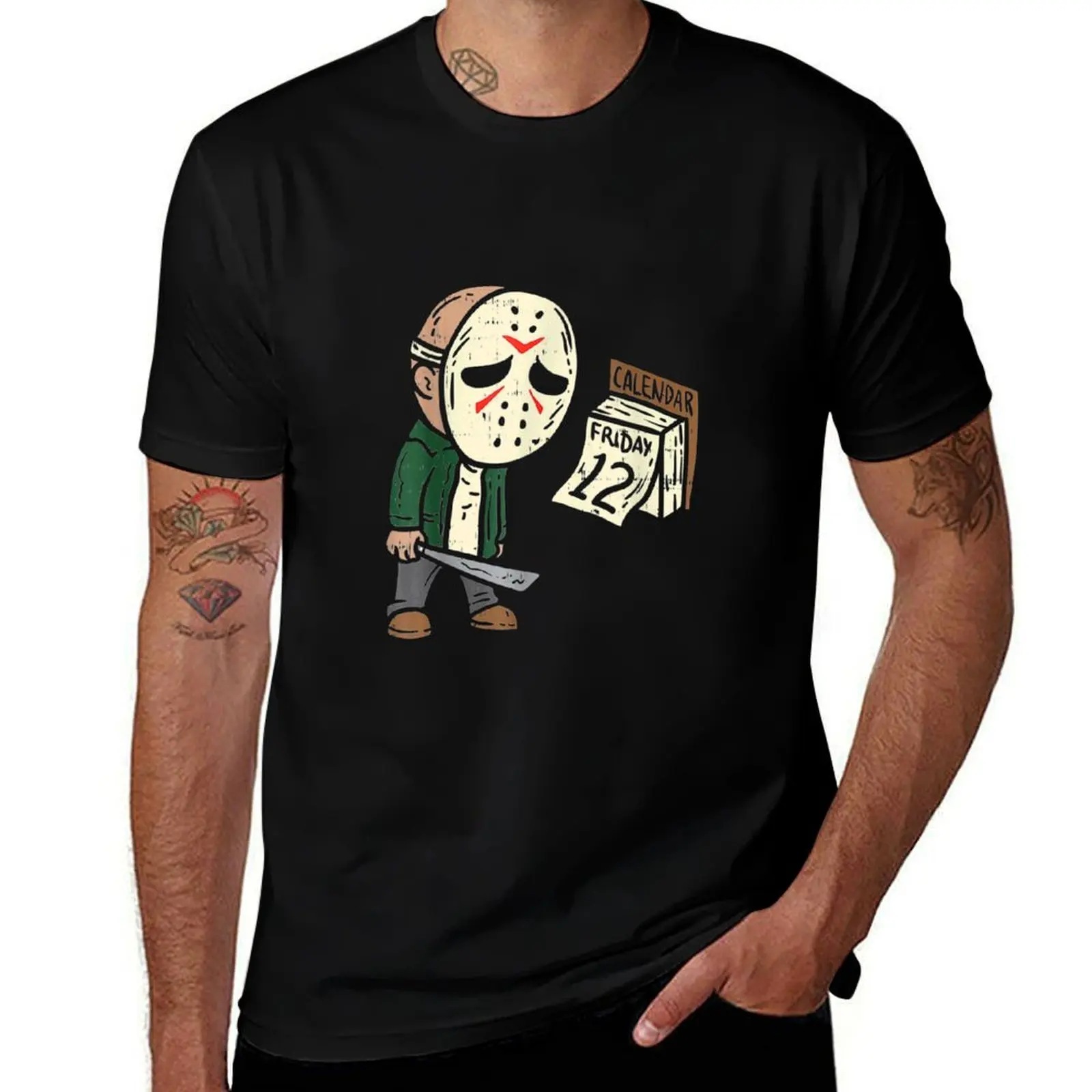 

Friday 12th Funny Halloween Horror Movie Humor T-Shirt man t shirts graphic t shirts for man slim fit T-shirt