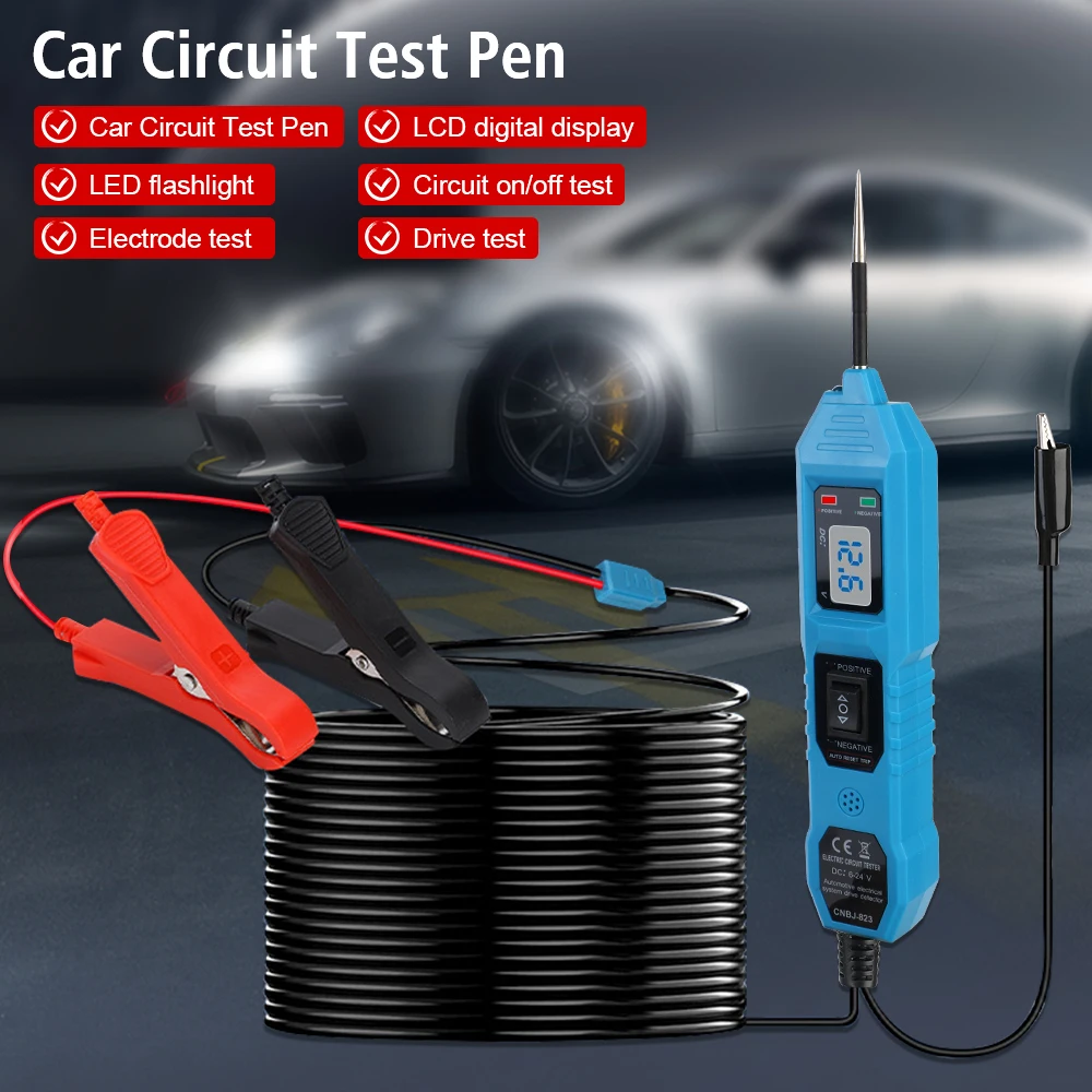 Probe Pen Diagnostic Tool Car Electrical System Tester Auto Accessories Multifunctional Digital LCD Display Voltage Test 12V/24V