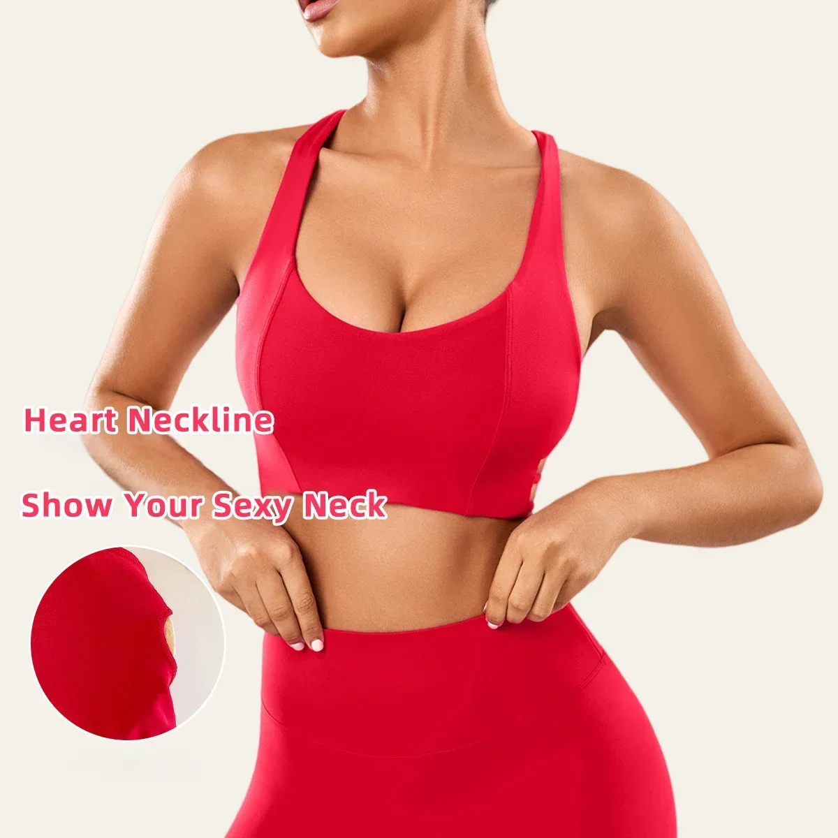 Solid Color Women Crisscross Back Sports Bra Sexy Breathable Crop Tops Gym Training Workout Running Yoga Pilates Sport Bra