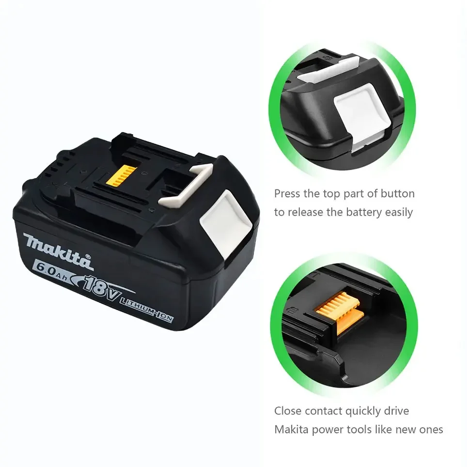 Original Makita18V 6.0Ah BL1860 BL1850B BL1850 BL1840 BL1830 screwdriver battery & charger  Replacement Power Tool Battery